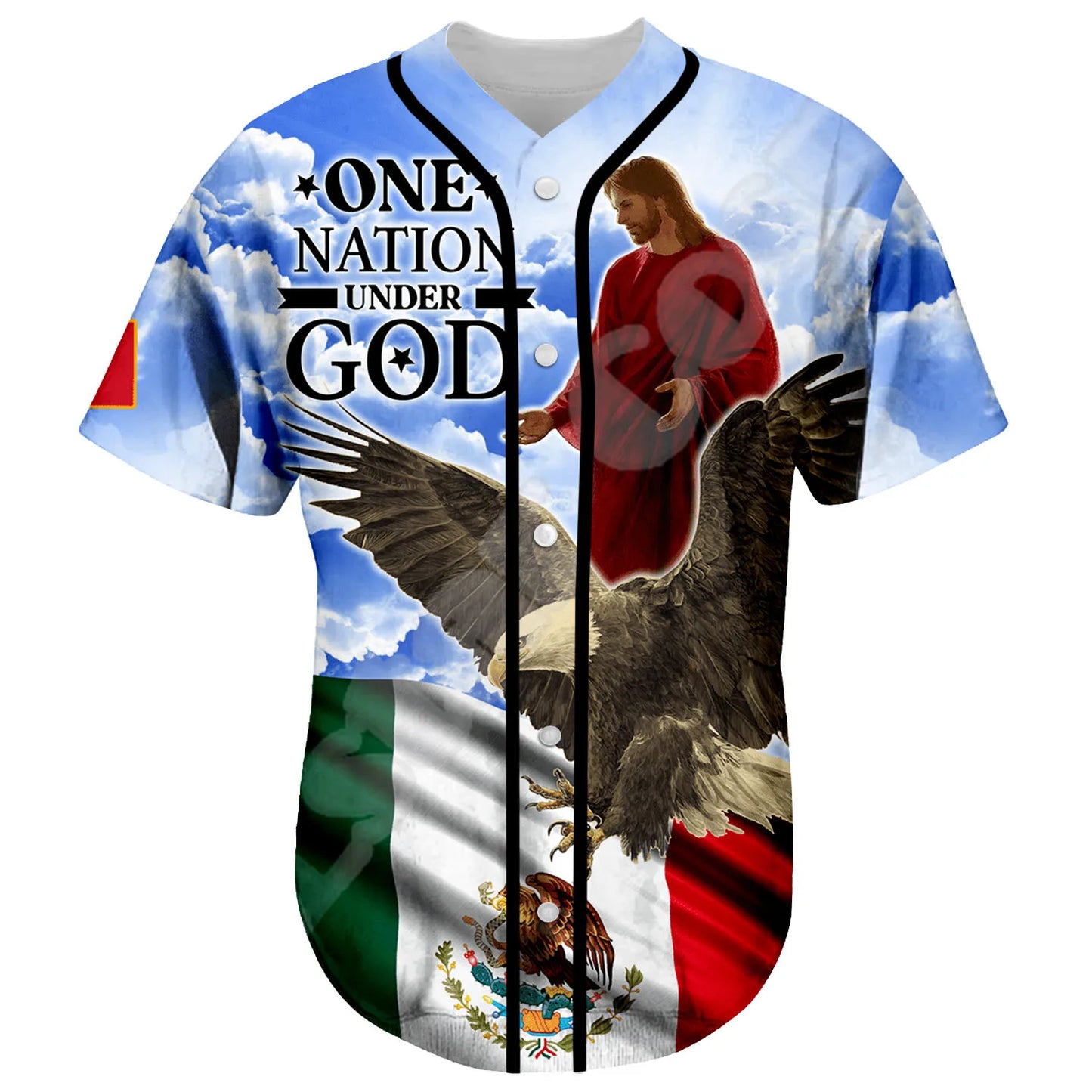 Christian 3DPrint Summer Baseball Jersey Unisex Casual Short Sleeves