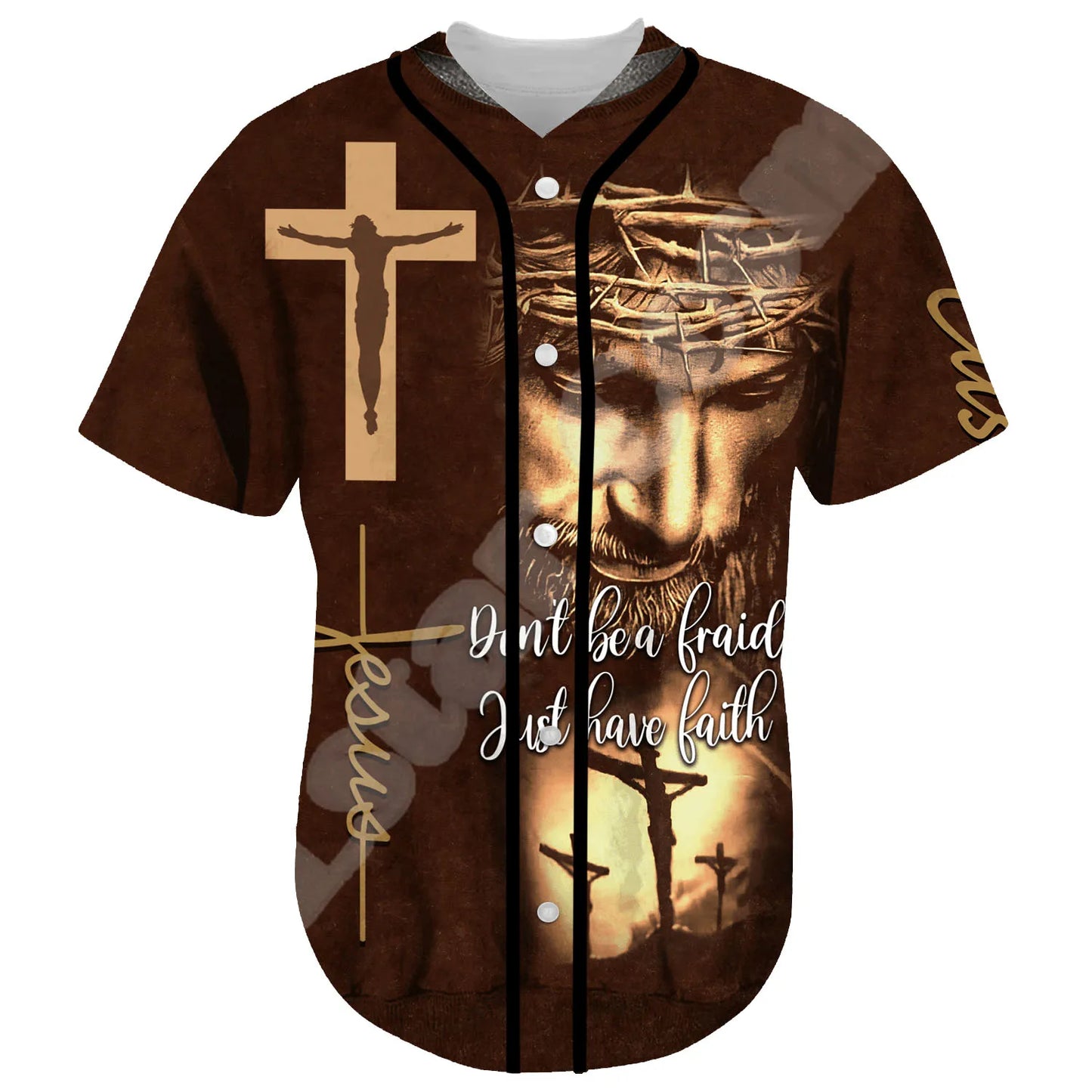 Christian 3DPrint Summer Baseball Jersey Unisex Casual Short Sleeves