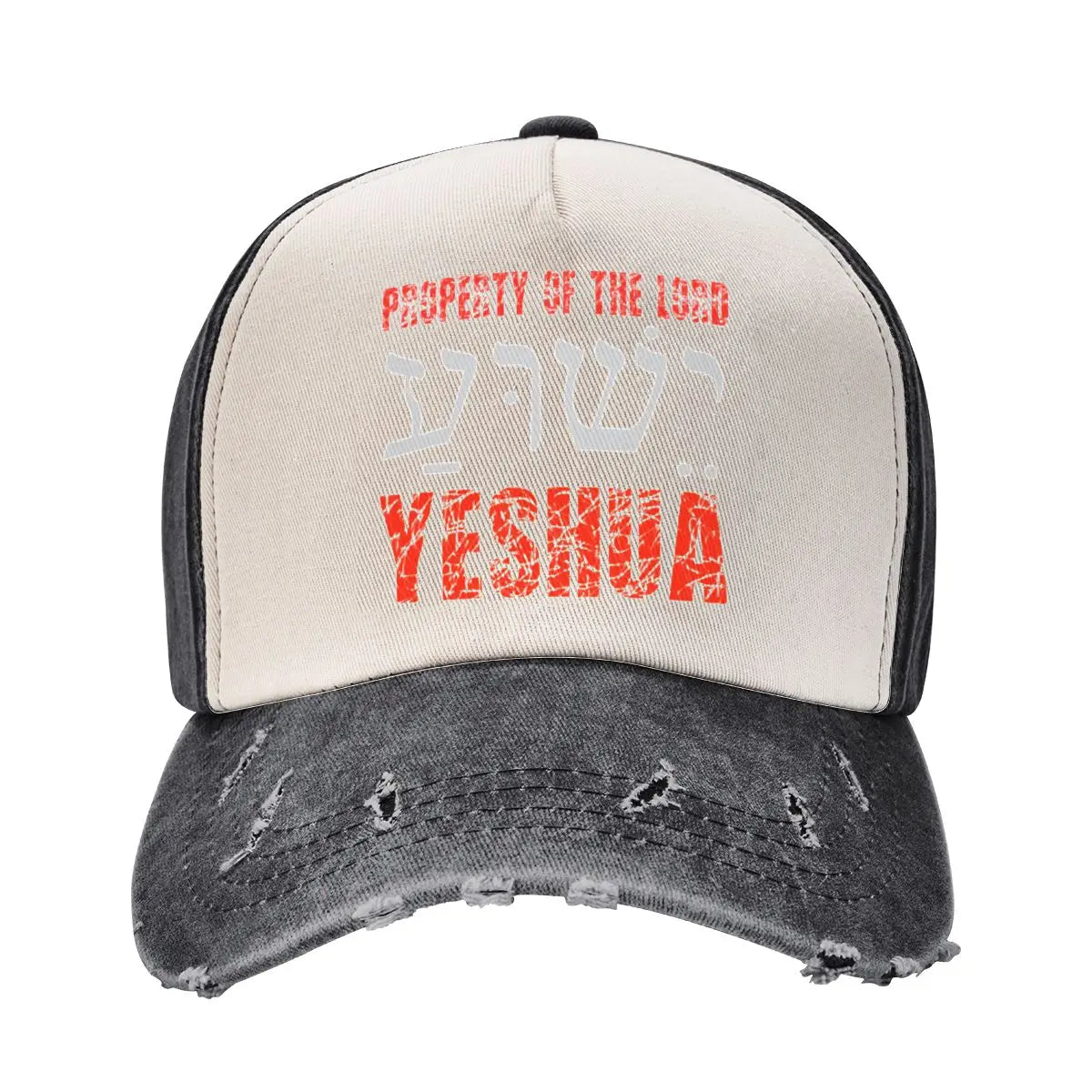 Vintage Yeshua Jesus Christ Baseball Cap Unisex Style Distressed Denim Snapback Hat Hebrew Outdoor Summer Adjustable Caps Hat