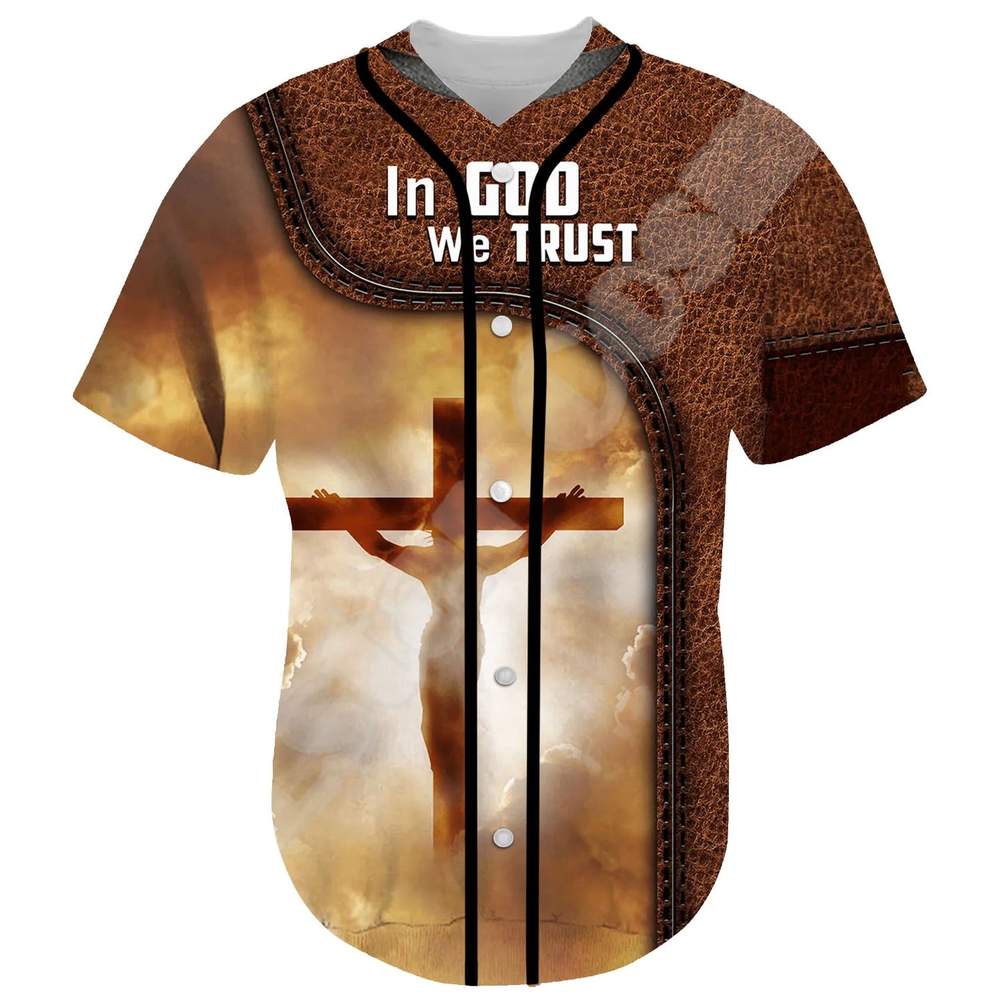 Christian 3DPrint Summer Baseball Jersey Unisex Casual Short Sleeves