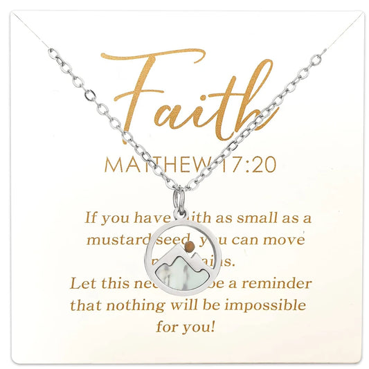 Mustard Seed Necklace for Women Christian Gifts Move Mountains Shell Necklaces Mothers Valentines Day Gifts Faith Jewelry