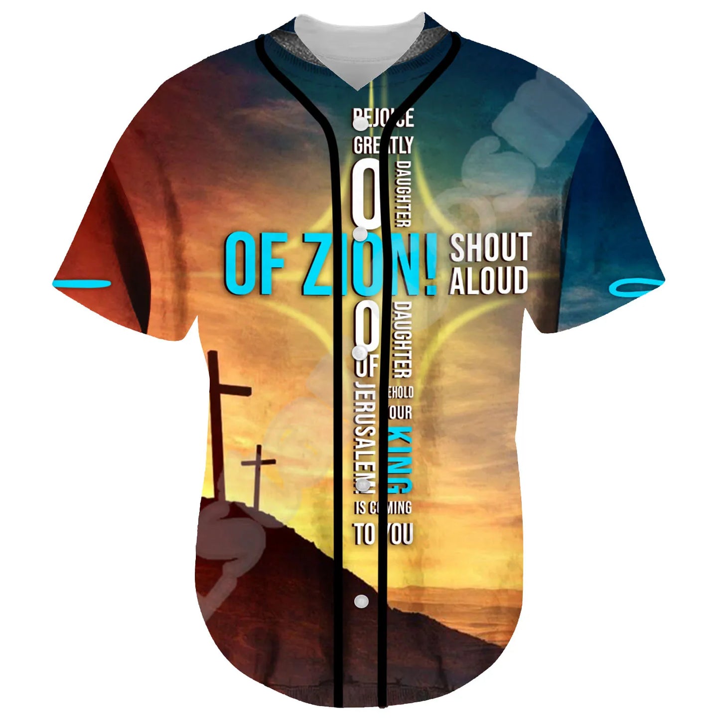 Christian 3DPrint Summer Baseball Jersey Unisex Casual Short Sleeves