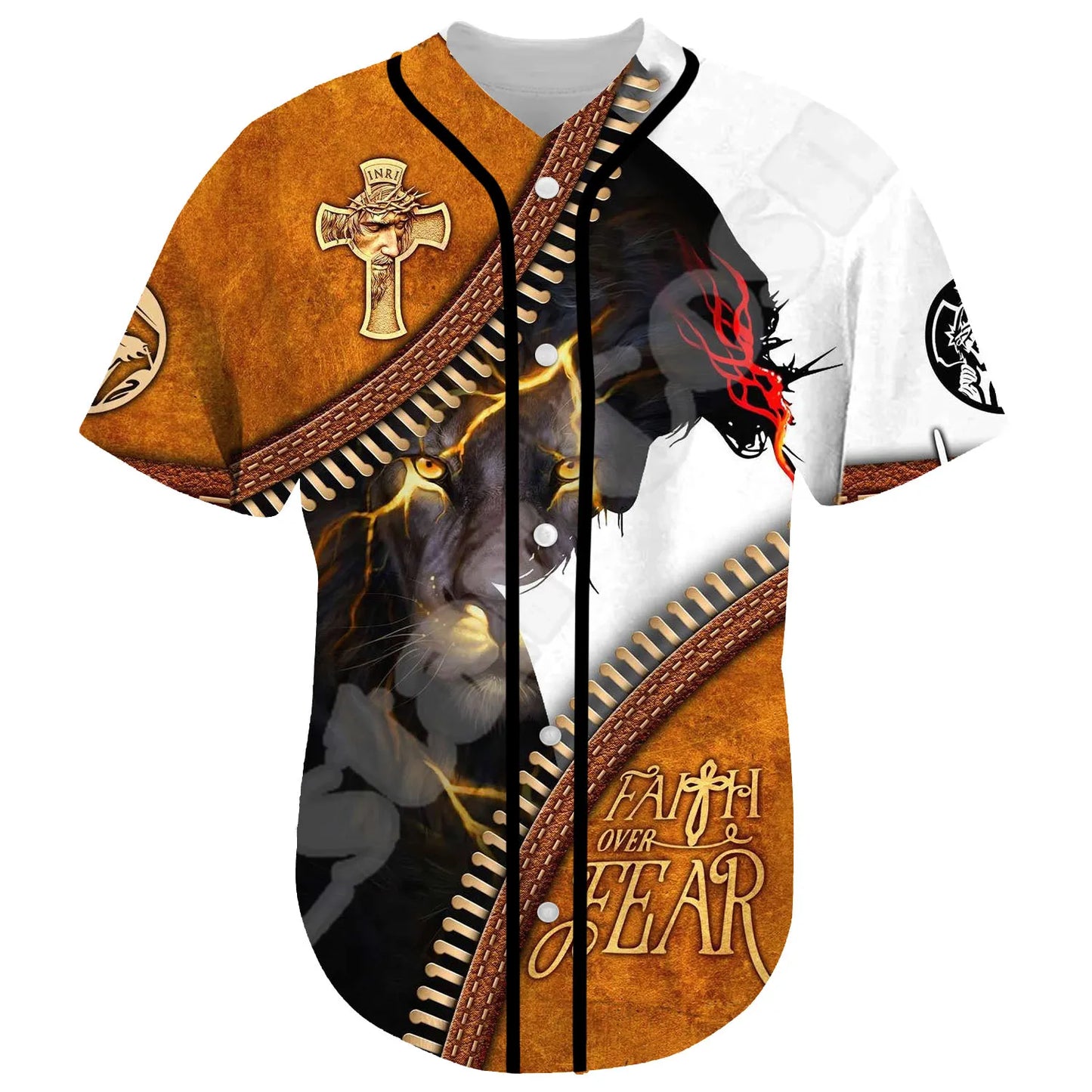 Christian 3DPrint Summer Baseball Jersey Unisex Casual Short Sleeves