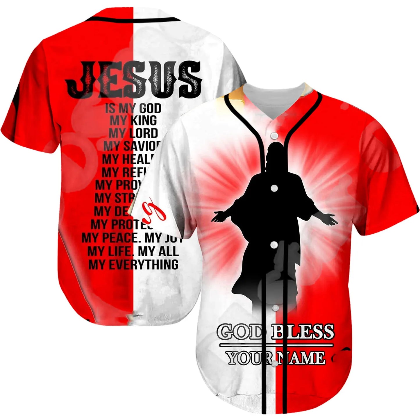 Christian 3DPrint Summer Baseball Jersey Unisex Casual Short Sleeves