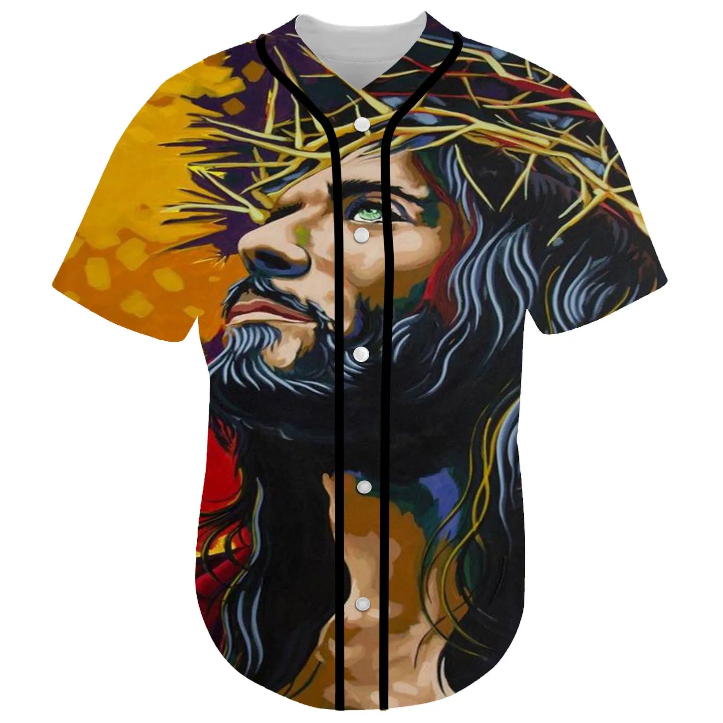 Christian 3DPrint Summer Baseball Jersey Unisex Casual Short Sleeves