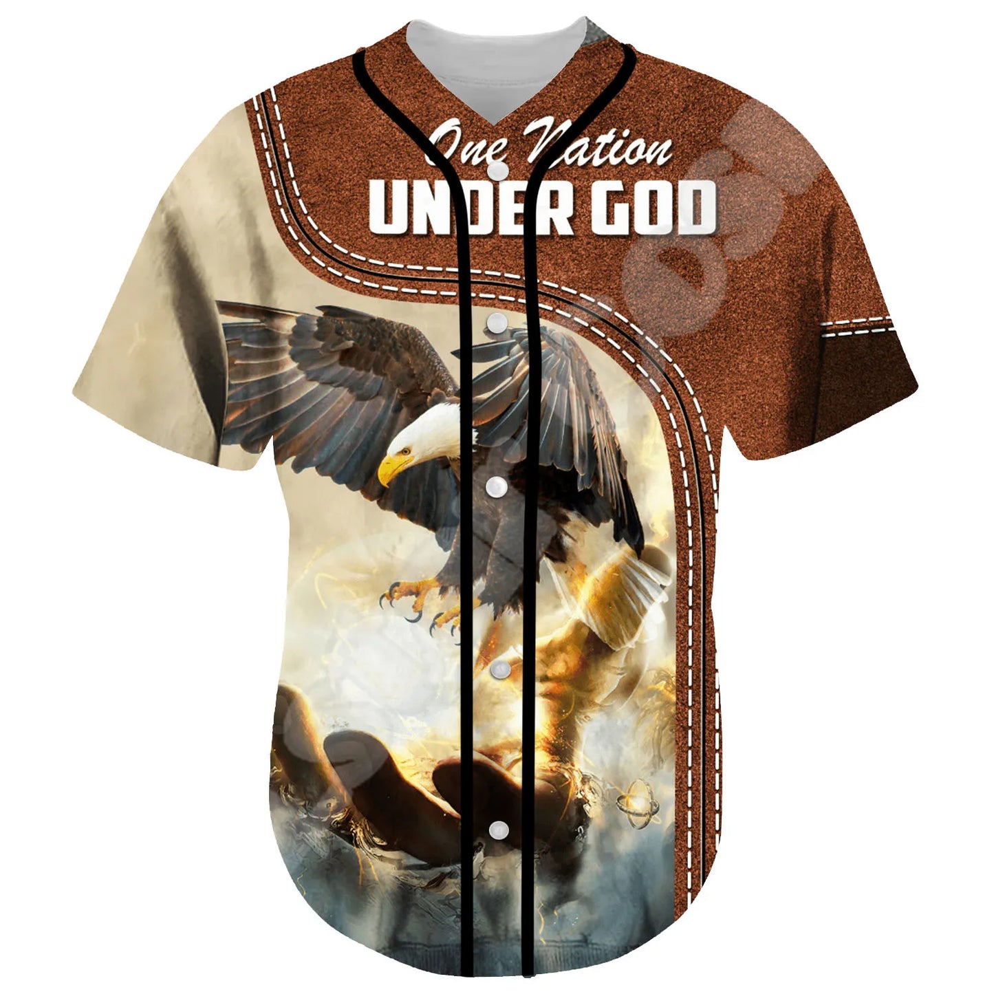 Christian 3DPrint Summer Baseball Jersey Unisex Casual Short Sleeves