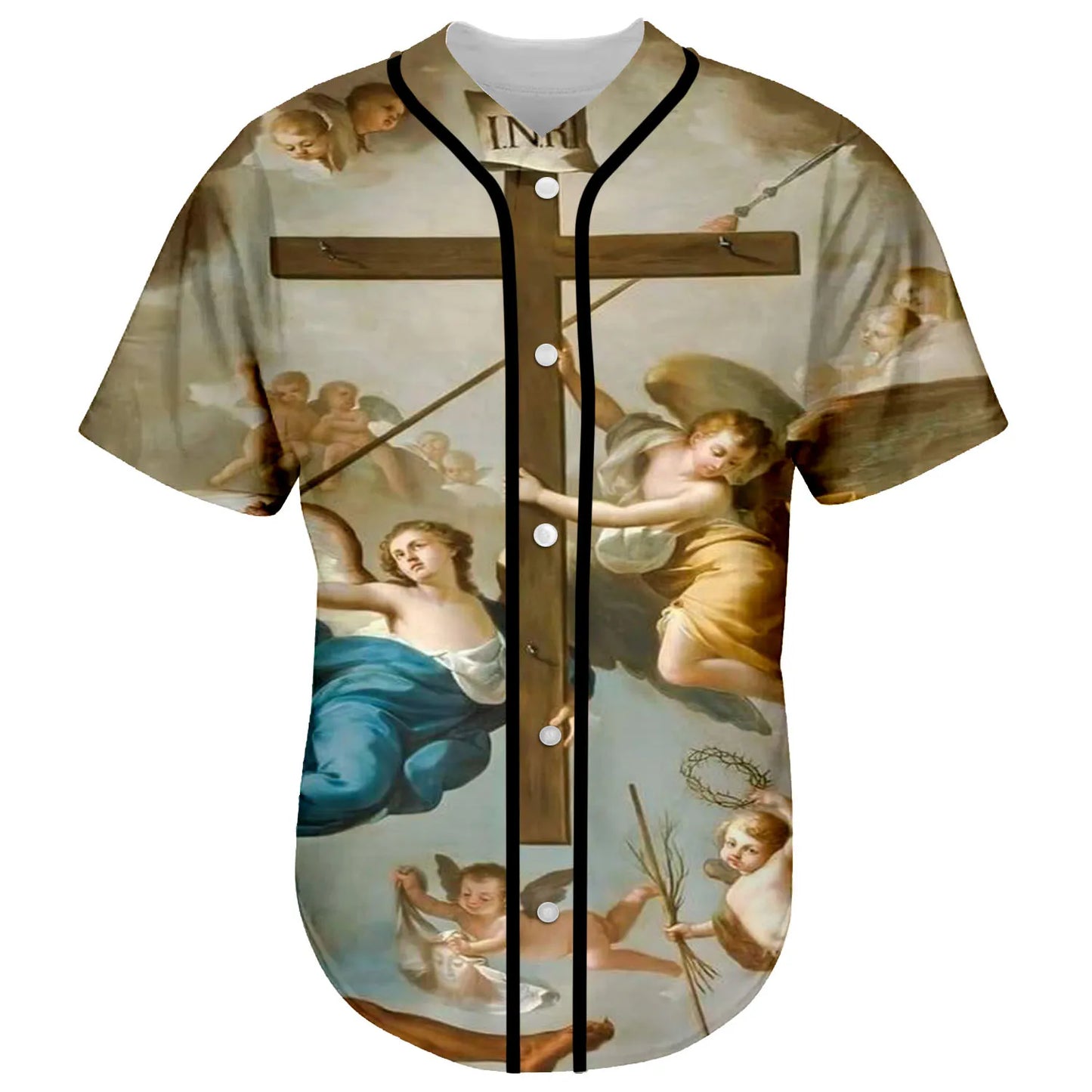 Christian 3DPrint Summer Baseball Jersey Unisex Casual Short Sleeves