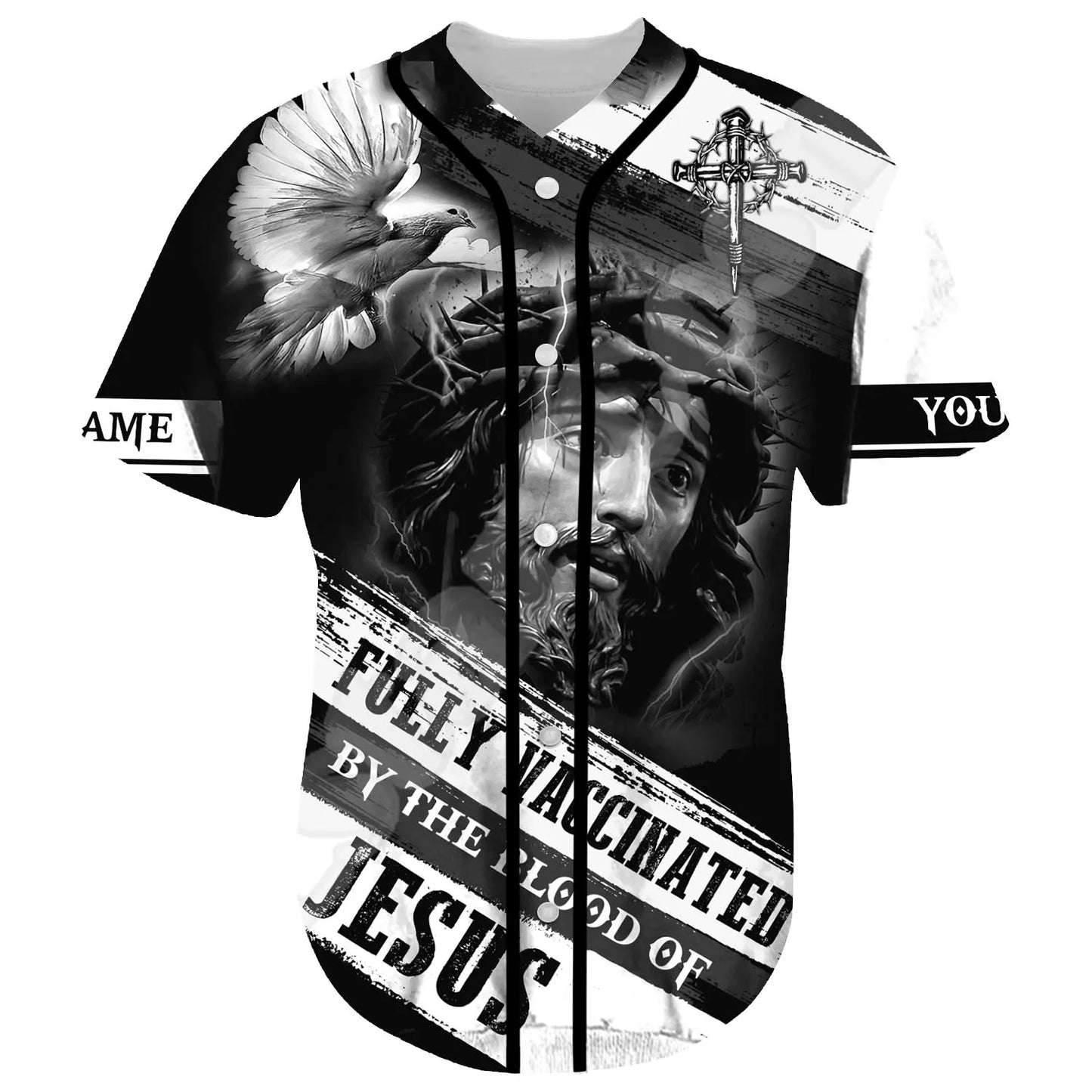 Christian 3DPrint Summer Baseball Jersey Unisex Casual Short Sleeves