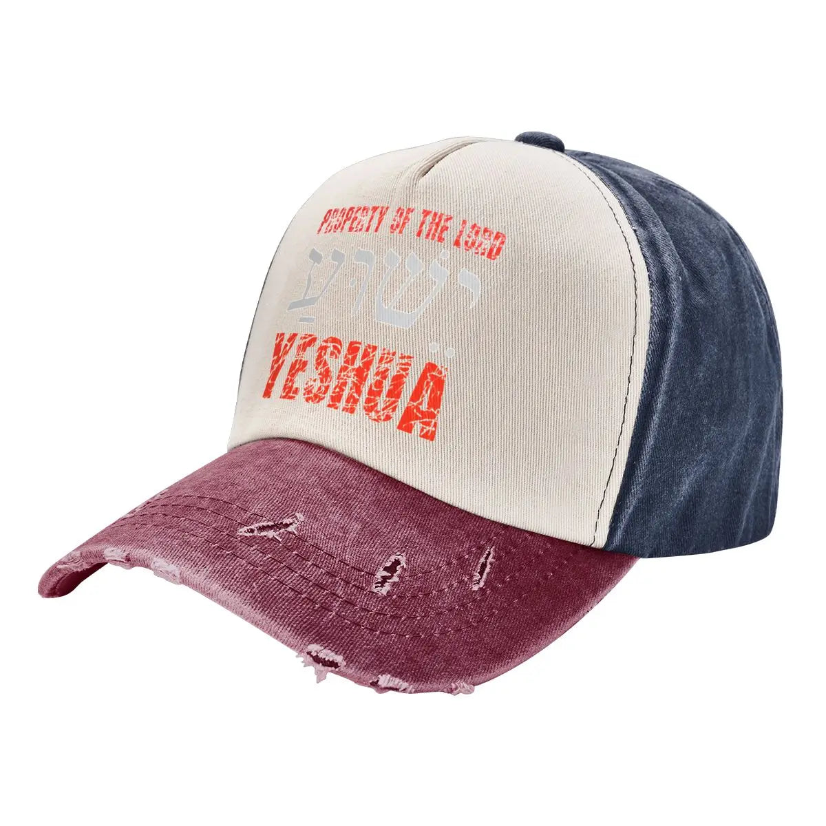 Vintage Yeshua Jesus Christ Baseball Cap Unisex Style Distressed Denim Snapback Hat Hebrew Outdoor Summer Adjustable Caps Hat