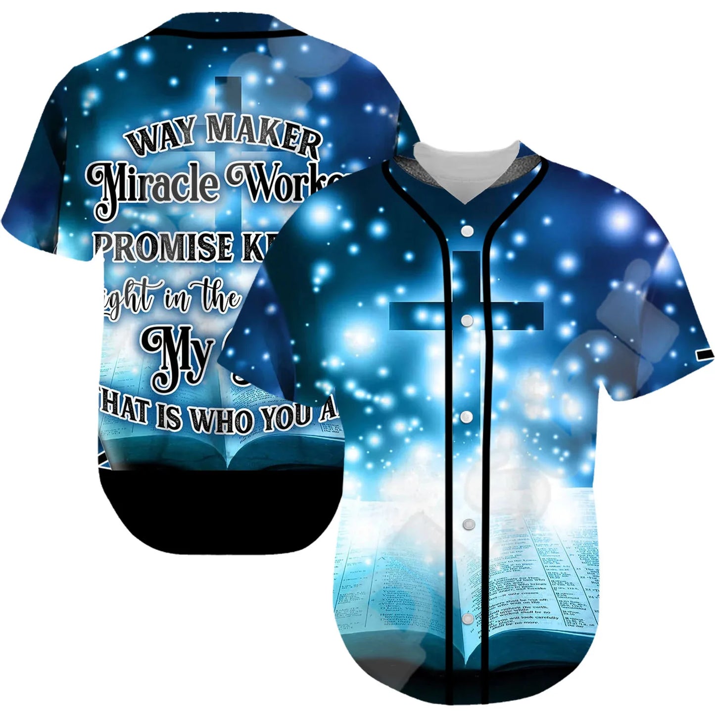 Christian 3DPrint Summer Baseball Jersey Unisex Casual Short Sleeves