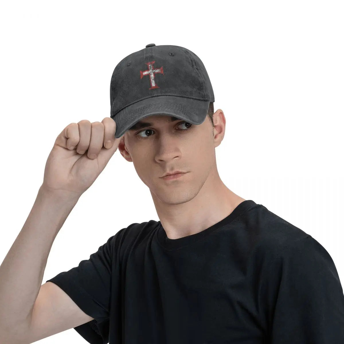 Order Of Christ Cross Templar Christian Portugal Eroded Knight Templar Men Baseball Caps Distressed Denim Caps Hat Classic Hat